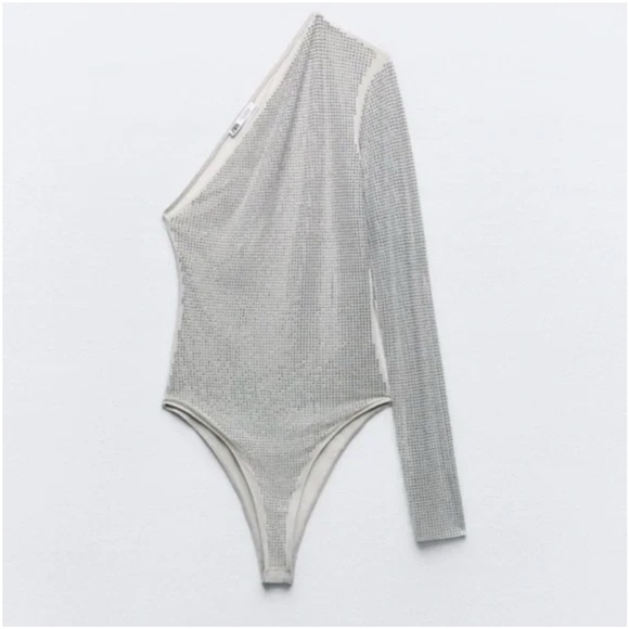 Silver One-Shoulder Top - Picture 2 of 10